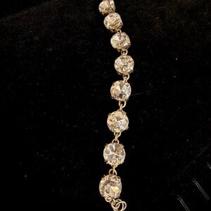 Vintage-Style Gold Tone Rhinestone Tennis Bracelet